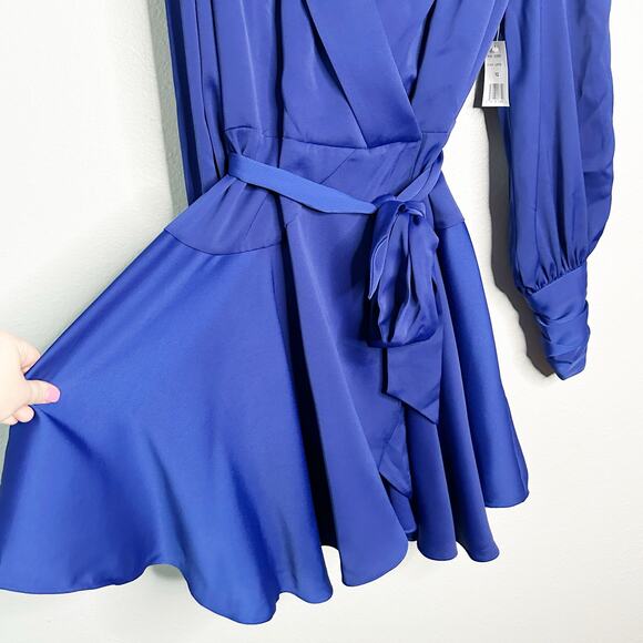 Alexia‎ Admor Phoebe Wrap Dress Lapis Blue Tie Belt women’s size 12 NEW with tag - Picture 3 of 15